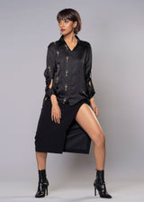 WINE GLASS BLACK SHIRT - Sample Sale