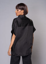 SILVER SPARKLES BLACK SHIRT - Sample Sale