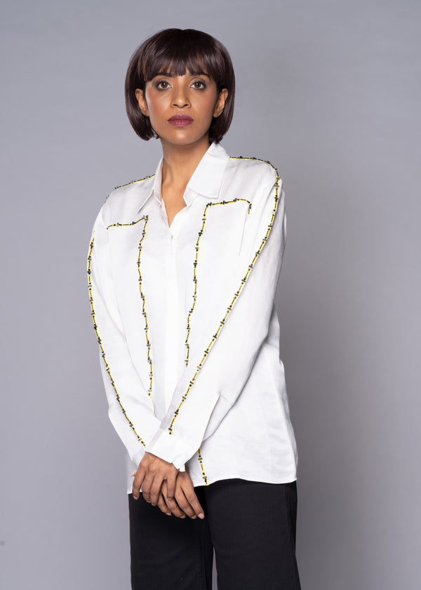 GOLDEN BLAZE WHITE SHIRT - Sample Sale