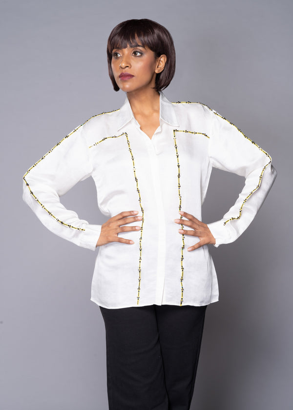 GOLDEN BLAZE WHITE SHIRT - Sample Sale
