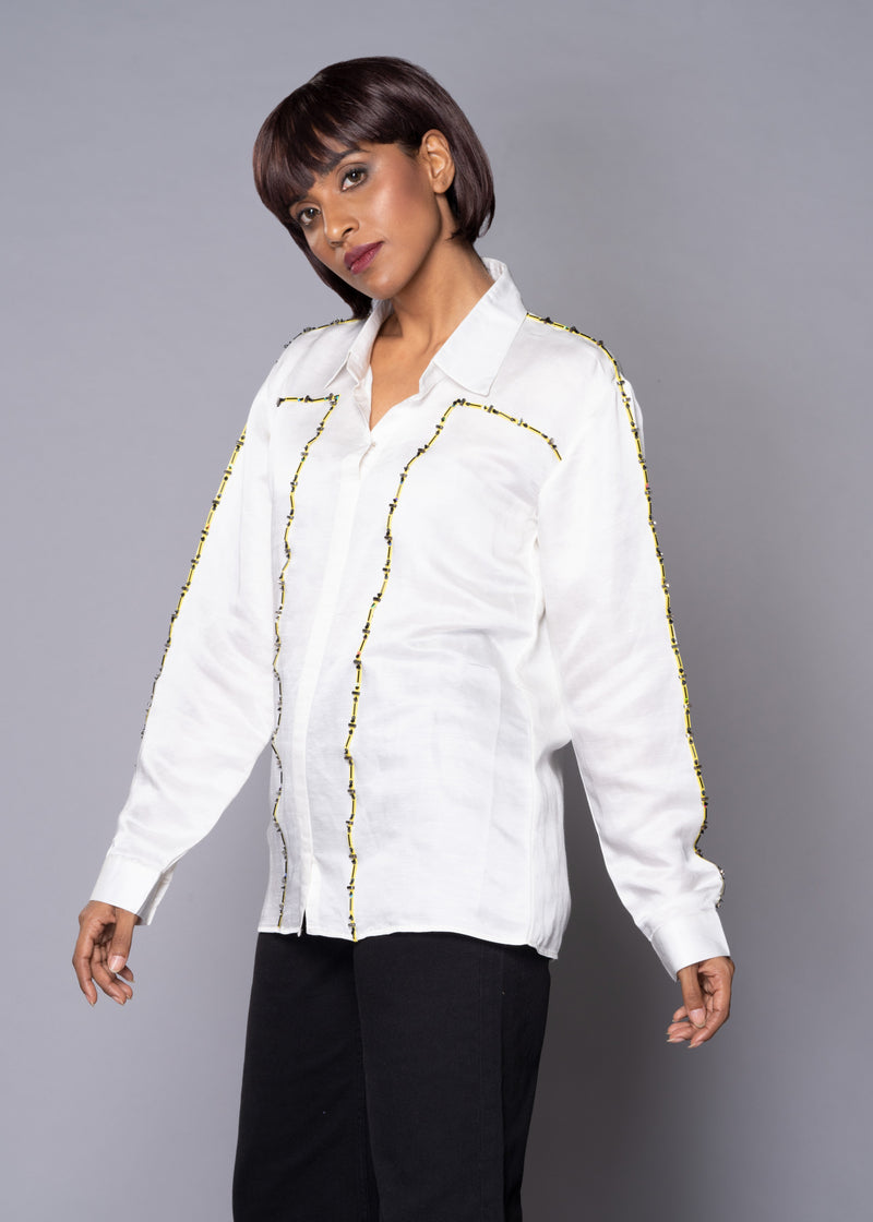GOLDEN BLAZE WHITE SHIRT - Sample Sale