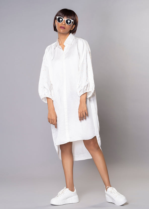 STARRY WHITE SHIRT DRESS - Sample Sale