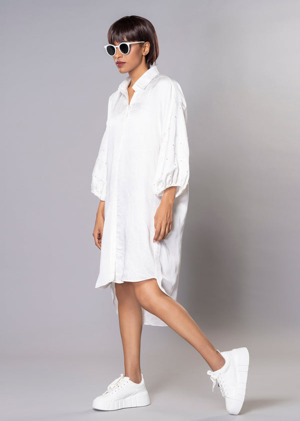 STARRY WHITE SHIRT DRESS - Sample Sale