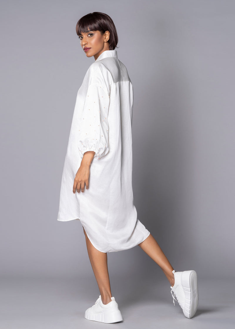 STARRY WHITE SHIRT DRESS - Sample Sale