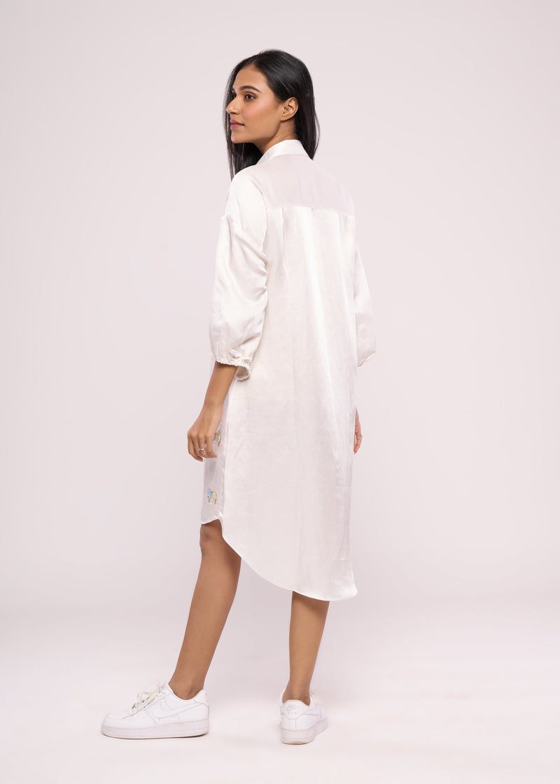 SKYLINE WHITE SHIRT DRESS - Sample Sale