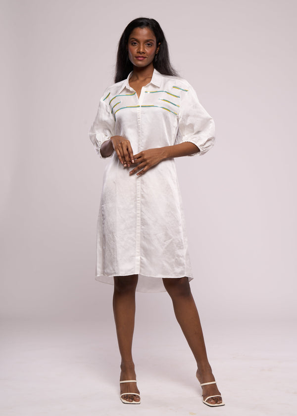 SKYLINE WHITE SHIRT DRESS - Sample Sale