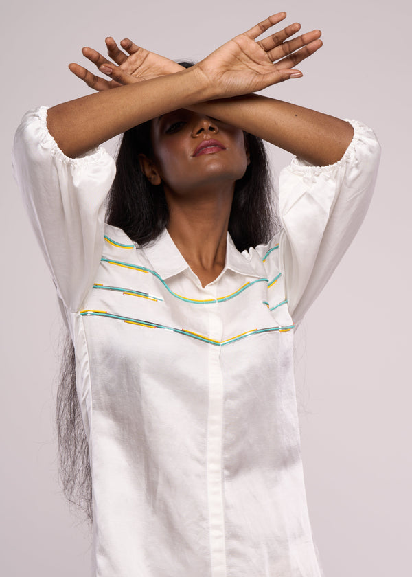 SKYLINE WHITE SHIRT DRESS - Sample Sale