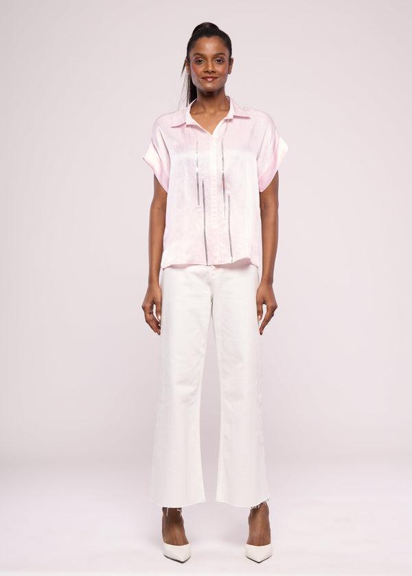 SILLY SILVER BABY PINK SHIRT - Sample Sale