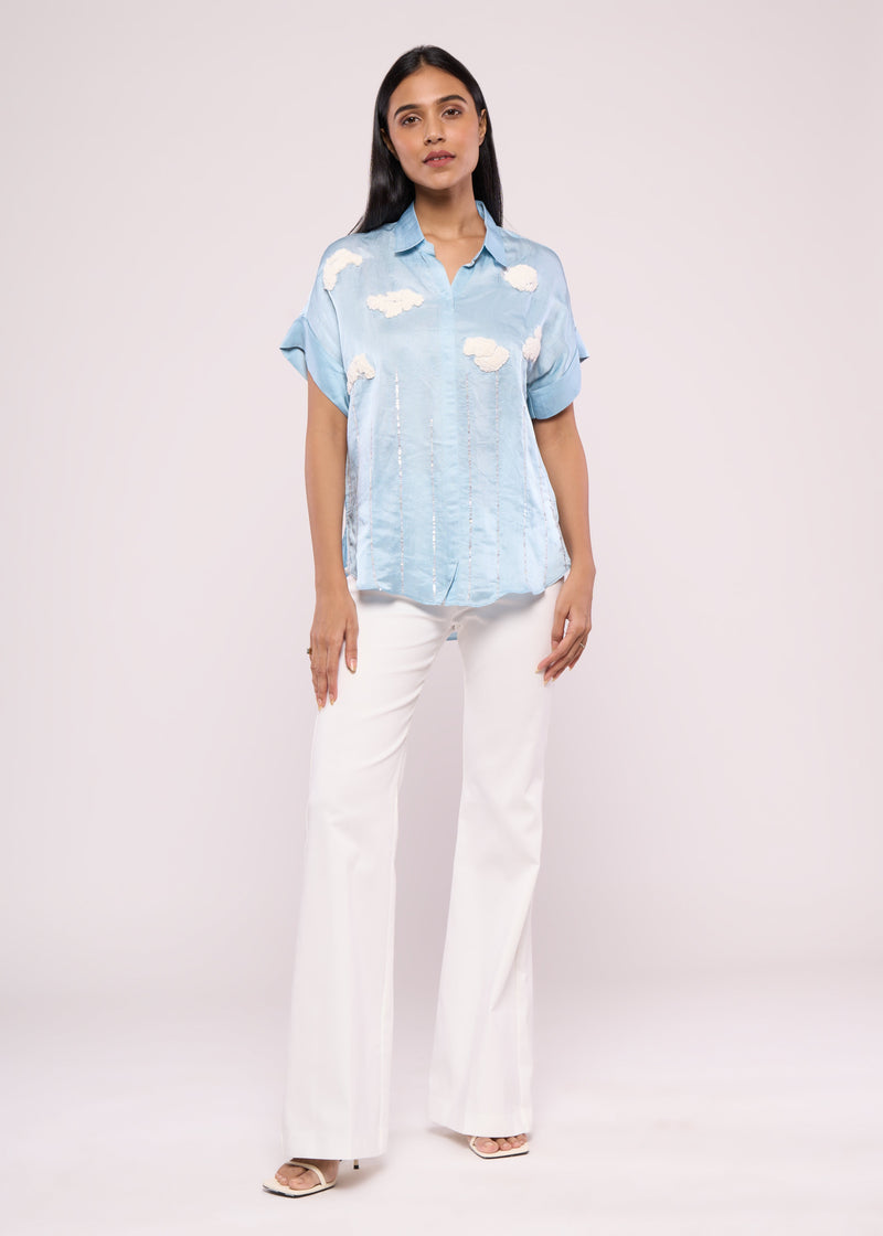 ON CLOUD 9 BLUE SHIRT - Sample Sal