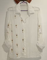 WINE GLASS WHITE SHIRT - Sample Sale