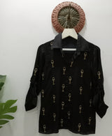 WINE GLASS BLACK SHIRT - Sample Sale