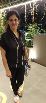 GOLDEN GLEAM BLACK SHIRT