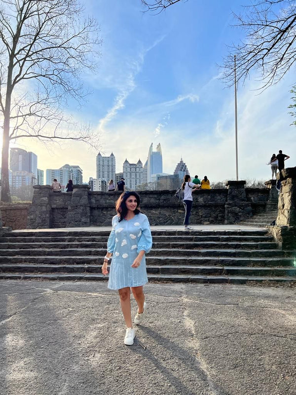 ON CLOUD 9 BLUE SHIRT DRESS - Sample Sale