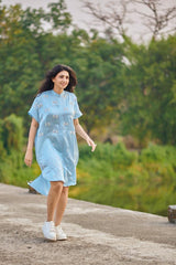 TULIP BLUE SHIRT DRESS