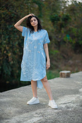 TULIP BLUE SHIRT DRESS