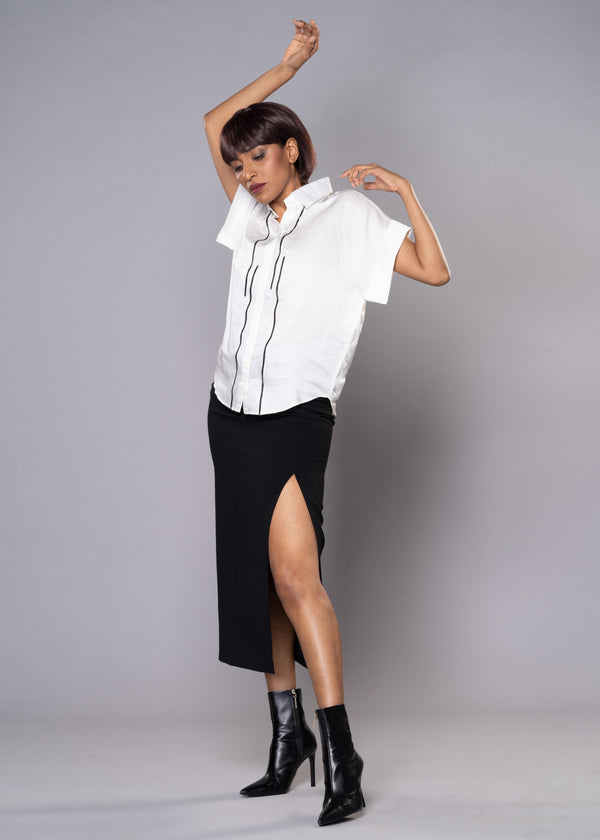 SILLY SILVER WHITE SHIRT