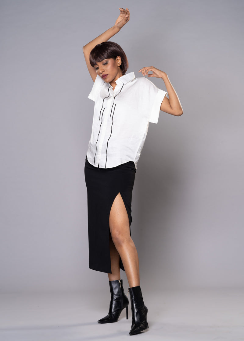 SILLY SILVER WHITE SHIRT