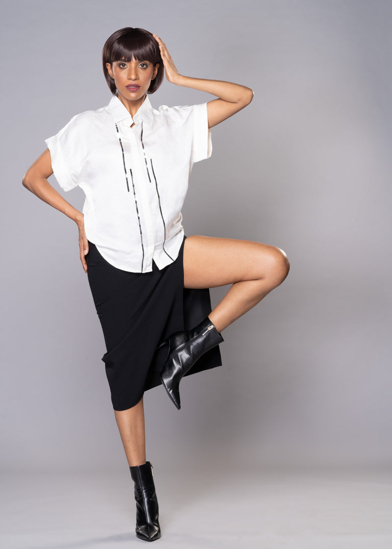 SILLY SILVER WHITE SHIRT
