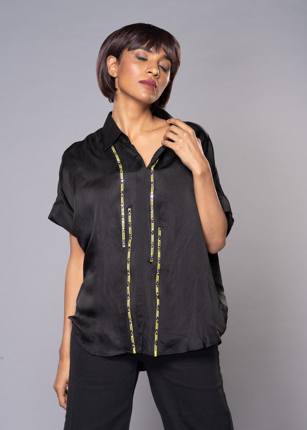 GOLDEN GLEAM BLACK SHIRT
