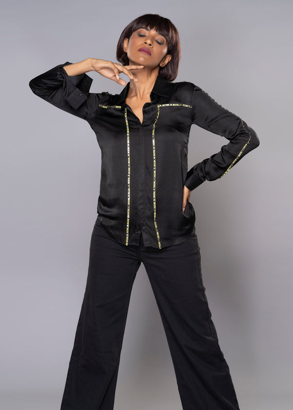 GOLDEN BLAZE BLACK SHIRT