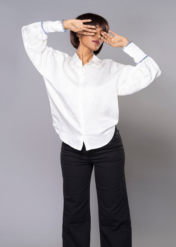 FLUTTERY WHITE SHIRT