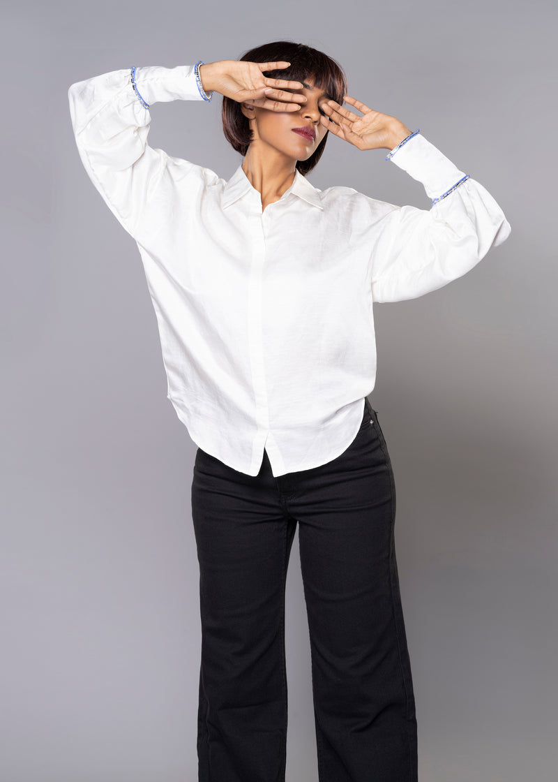 FLUTTERY WHITE SHIRT