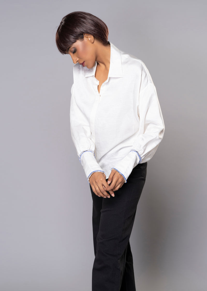 FLUTTERY WHITE SHIRT