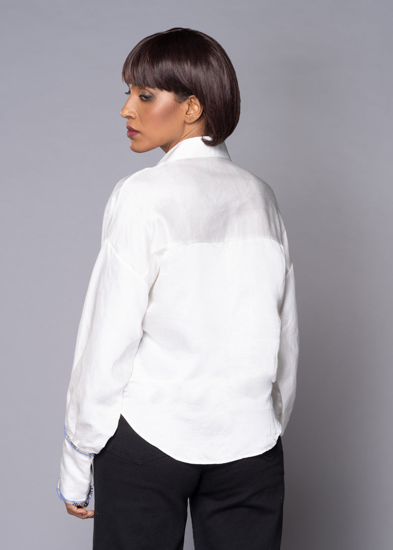 FLUTTERY WHITE SHIRT
