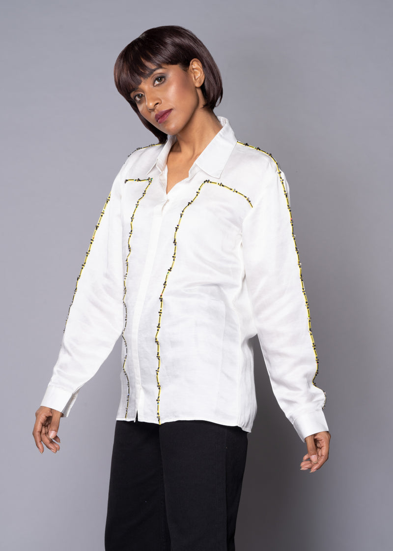 GOLDEN BLAZE WHITE SHIRT