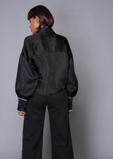 FLUTTERY BLACK SHIRT