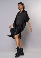SILLY SILVER BLACK SHIRT DRESS