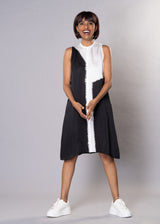 SHADOW WHITE BLACK BLOCK DRESS