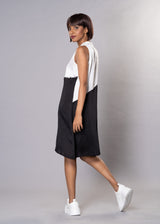 SHADOW WHITE BLACK BLOCK DRESS