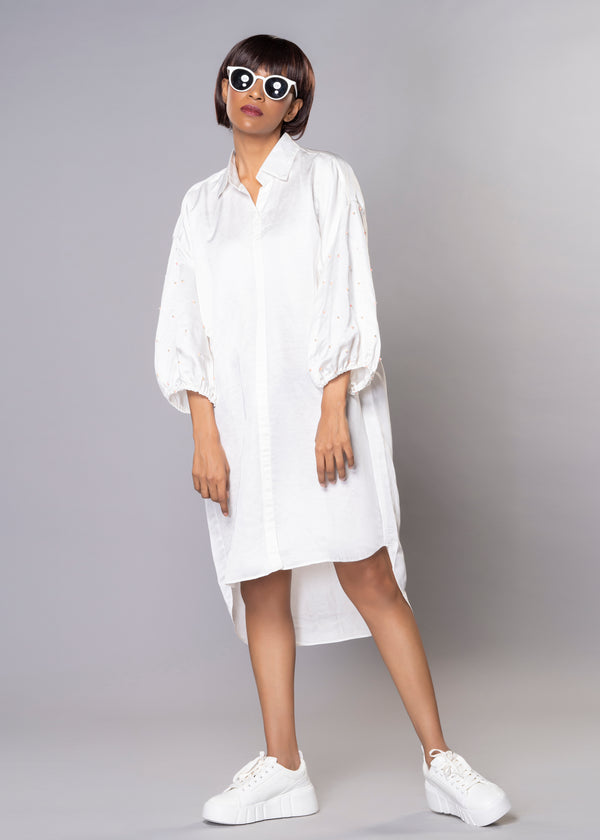 STARRY WHITE SHIRT DRESS