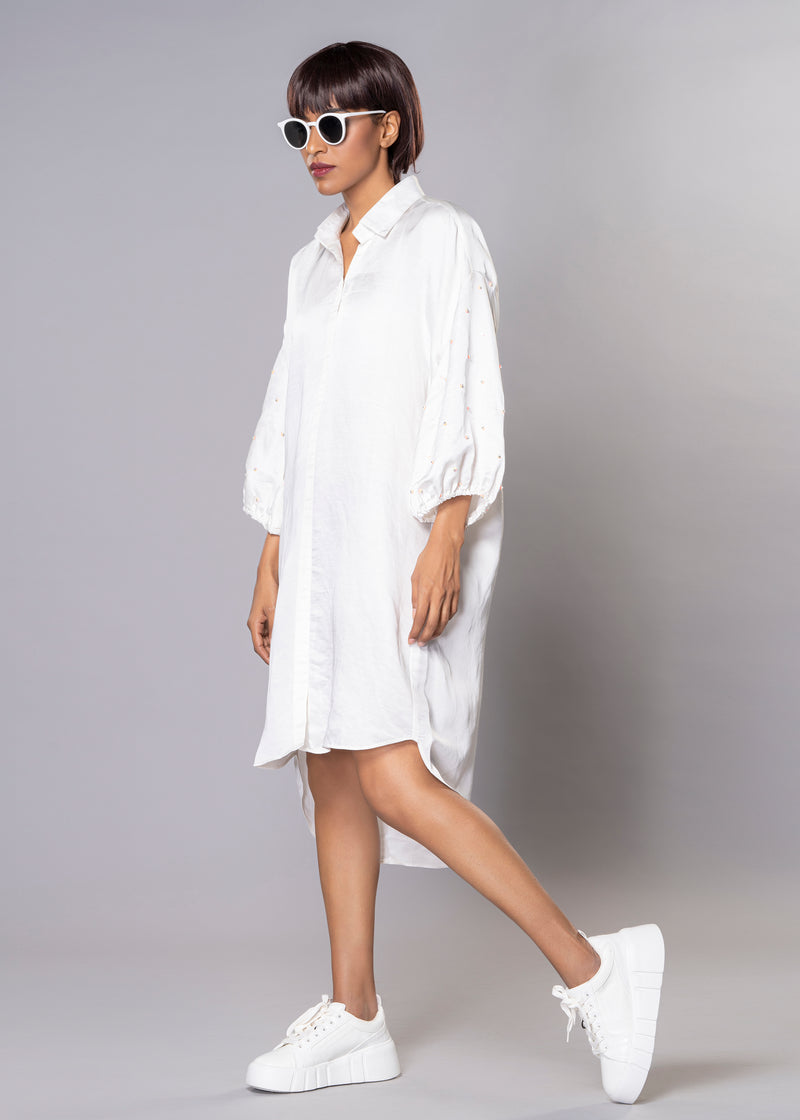STARRY WHITE SHIRT DRESS