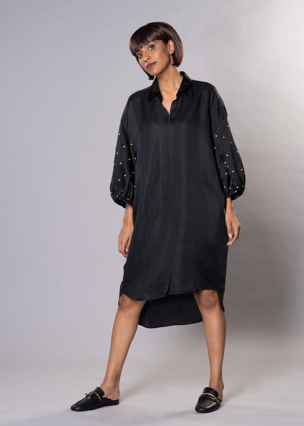 STARRY BLACK SHIRT DRESS