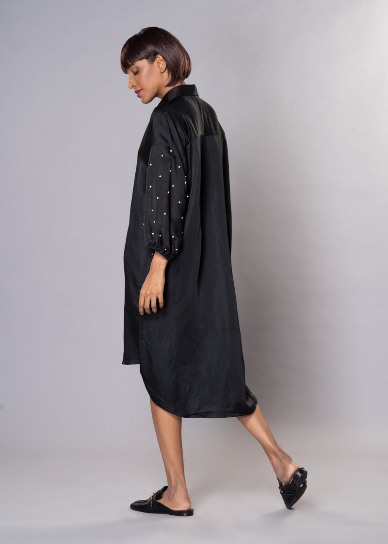 STARRY BLACK SHIRT DRESS