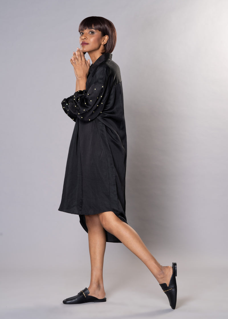 STARRY BLACK SHIRT DRESS