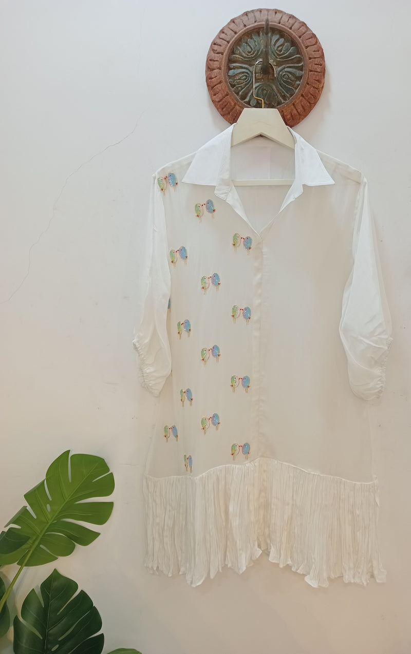 LOVEBIRD BABY PINK SHIRT DRESS