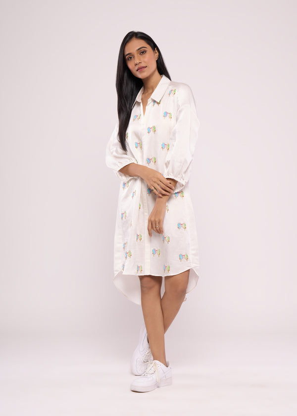 LOVEBIRD WHITE SHIRT DRESS