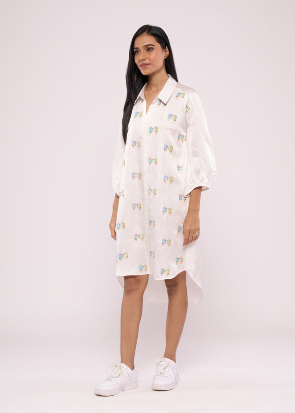 LOVEBIRD WHITE SHIRT DRESS