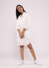 SILLY SILVER WHITE SHIRT DRESS
