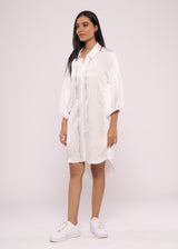 SILLY SILVER WHITE SHIRT DRESS