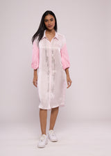 SILLY SILVER PINK BLOCK SHIRT DRESS