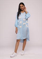 ON CLOUD 9 BLUE SHIRT DRESS