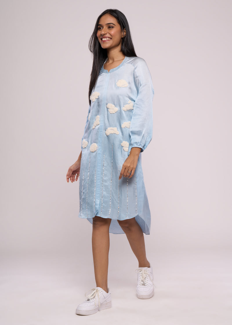 ON CLOUD 9 BLUE SHIRT DRESS