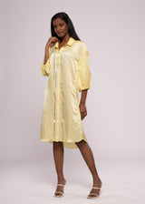 SILLY SILVER YELLOW SHIRT DRESS