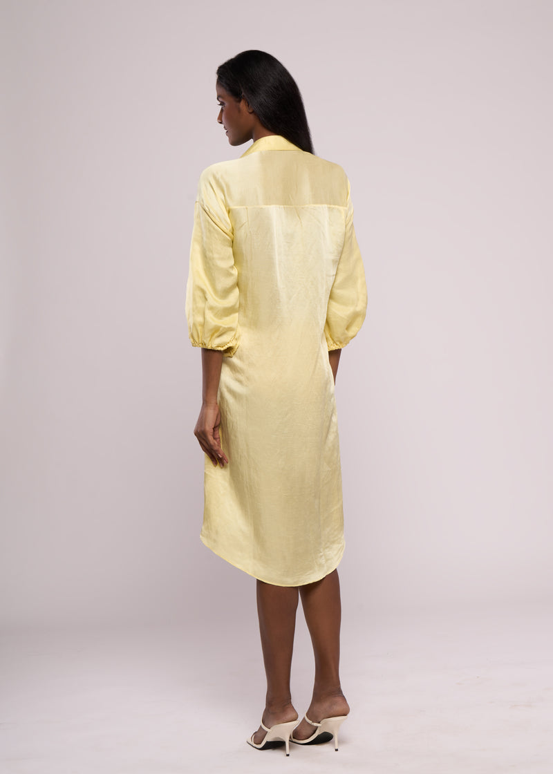 SILLY SILVER YELLOW SHIRT DRESS