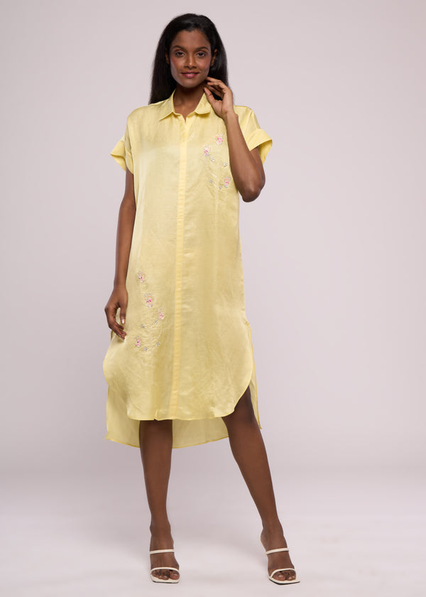 TULIP YELLOW SHIRT DRESS