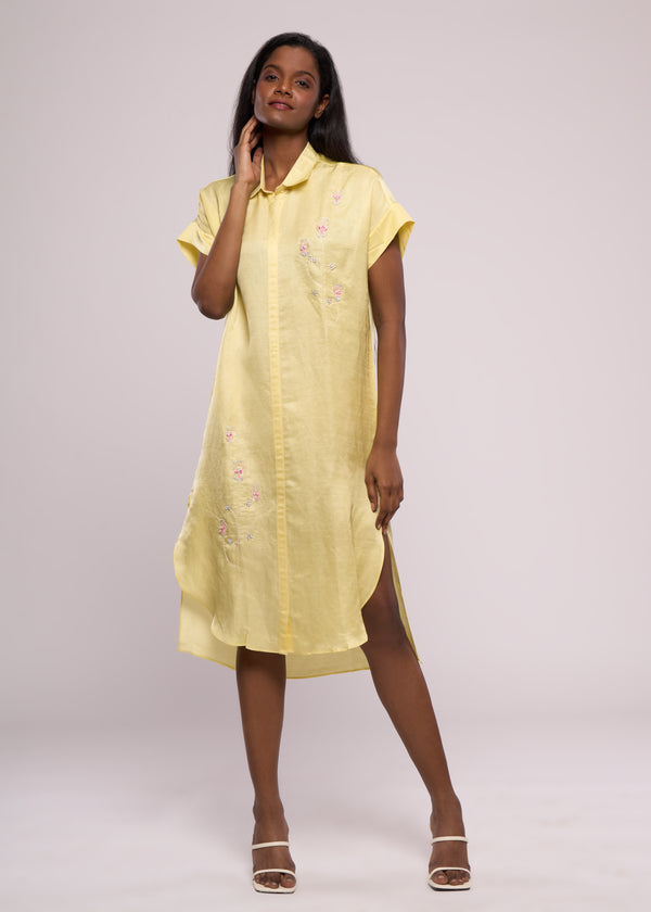 TULIP YELLOW SHIRT DRESS